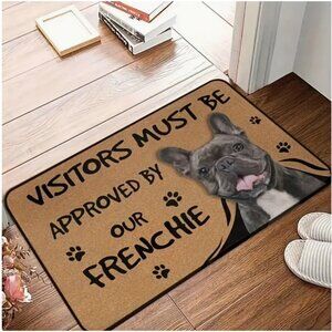 French Bulldog Printed Welcome Mat NWT